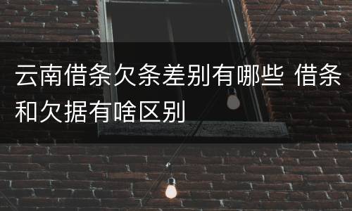 云南借条欠条差别有哪些 借条和欠据有啥区别