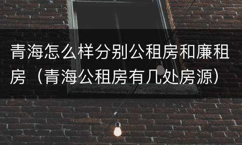 青海怎么样分别公租房和廉租房（青海公租房有几处房源）