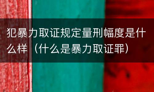 犯暴力取证规定量刑幅度是什么样（什么是暴力取证罪）