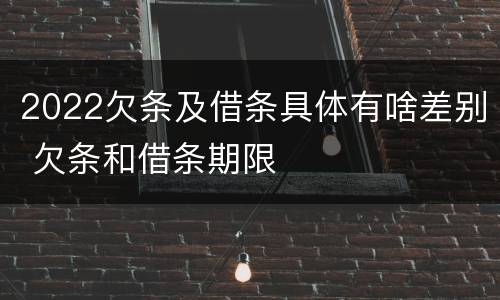 2022欠条及借条具体有啥差别 欠条和借条期限