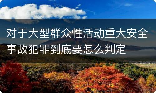 对于大型群众性活动重大安全事故犯罪到底要怎么判定