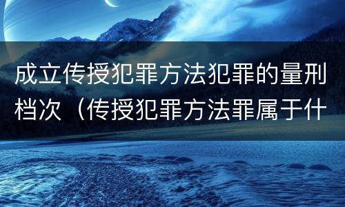 成立传授犯罪方法犯罪的量刑档次（传授犯罪方法罪属于什么犯罪类型）