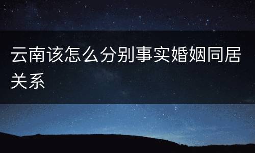 云南该怎么分别事实婚姻同居关系