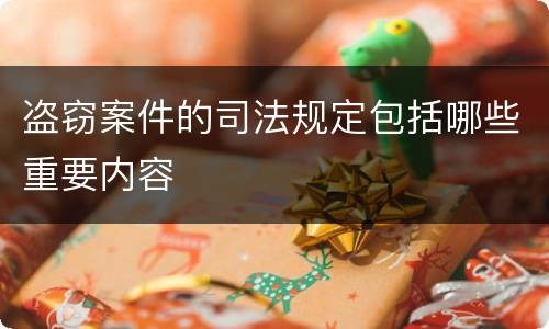 盗窃案件的司法规定包括哪些重要内容