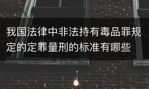 我国法律中非法持有毒品罪规定的定罪量刑的标准有哪些