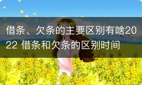 借条、欠条的主要区别有啥2022 借条和欠条的区别时间