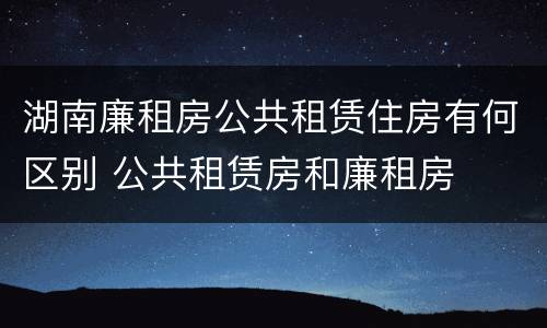 湖南廉租房公共租赁住房有何区别 公共租赁房和廉租房