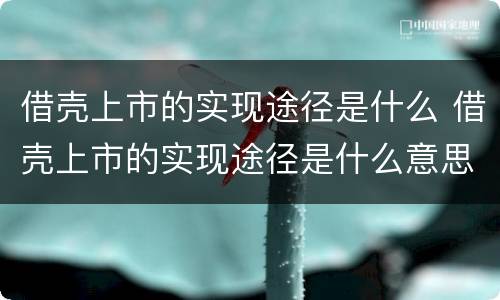 借壳上市的实现途径是什么 借壳上市的实现途径是什么意思