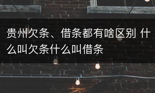 贵州欠条、借条都有啥区别 什么叫欠条什么叫借条