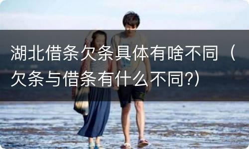 湖北借条欠条具体有啥不同（欠条与借条有什么不同?）