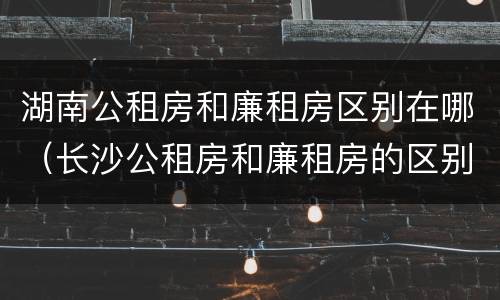 湖南公租房和廉租房区别在哪（长沙公租房和廉租房的区别）