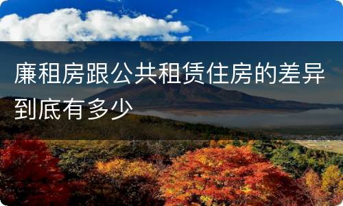 廉租房跟公共租赁住房的差异到底有多少