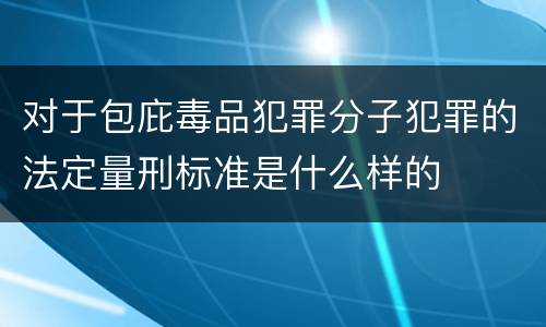 对于包庇毒品犯罪分子犯罪的法定量刑标准是什么样的