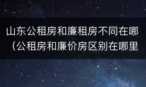 山东公租房和廉租房不同在哪（公租房和廉价房区别在哪里）