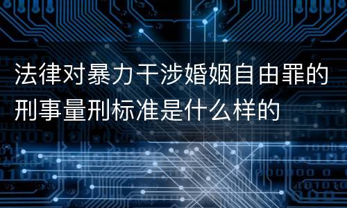 法律对暴力干涉婚姻自由罪的刑事量刑标准是什么样的