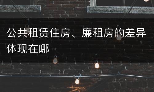 公共租赁住房、廉租房的差异体现在哪