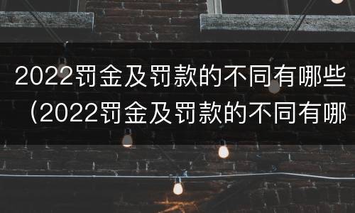 2022罚金及罚款的不同有哪些（2022罚金及罚款的不同有哪些呢）