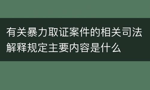 有关暴力取证案件的相关司法解释规定主要内容是什么