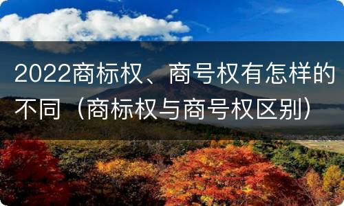 2022商标权、商号权有怎样的不同（商标权与商号权区别）