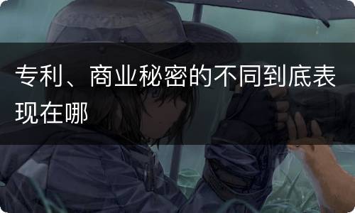 专利、商业秘密的不同到底表现在哪