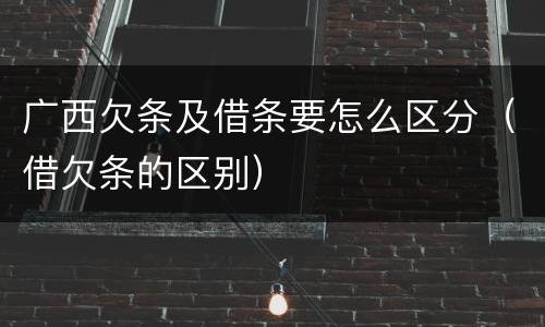 广西欠条及借条要怎么区分（借欠条的区别）