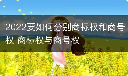 2022要如何分别商标权和商号权 商标权与商号权