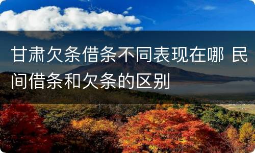 甘肃欠条借条不同表现在哪 民间借条和欠条的区别