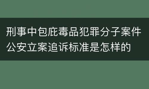刑事中包庇毒品犯罪分子案件公安立案追诉标准是怎样的