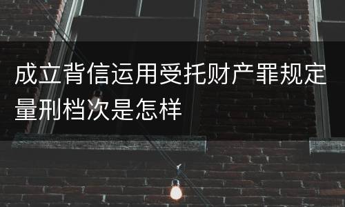 成立背信运用受托财产罪规定量刑档次是怎样