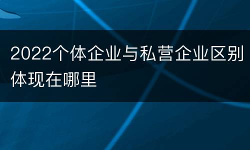 2022个体企业与私营企业区别体现在哪里