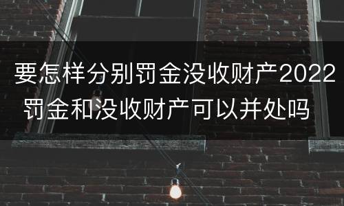 要怎样分别罚金没收财产2022 罚金和没收财产可以并处吗