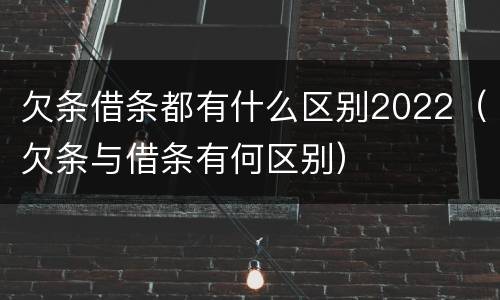 欠条借条都有什么区别2022（欠条与借条有何区别）
