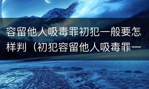 容留他人吸毒罪初犯一般要怎样判（初犯容留他人吸毒罪一般定什么罪）