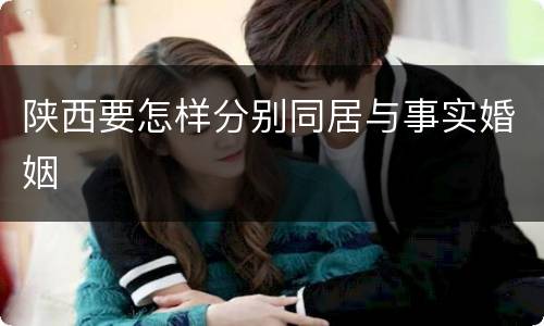 陕西要怎样分别同居与事实婚姻