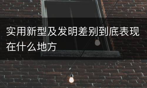 实用新型及发明差别到底表现在什么地方