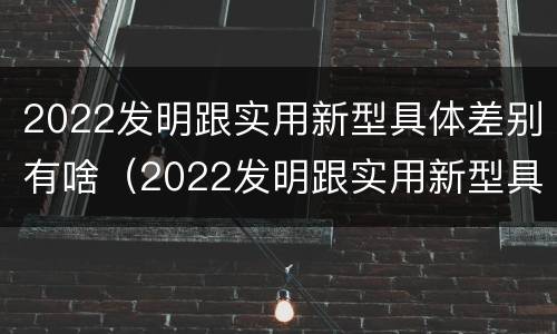 2022发明跟实用新型具体差别有啥（2022发明跟实用新型具体差别有啥关系）