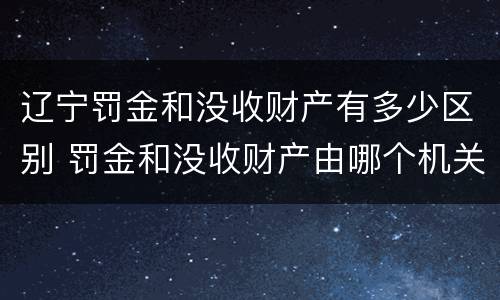 辽宁罚金和没收财产有多少区别 罚金和没收财产由哪个机关执行