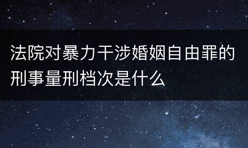 法院对暴力干涉婚姻自由罪的刑事量刑档次是什么