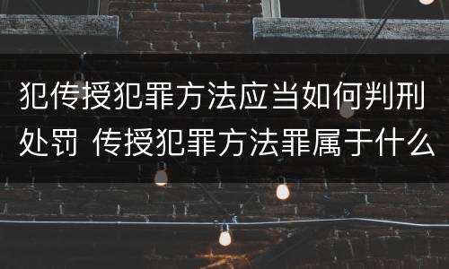 犯传授犯罪方法应当如何判刑处罚 传授犯罪方法罪属于什么罪
