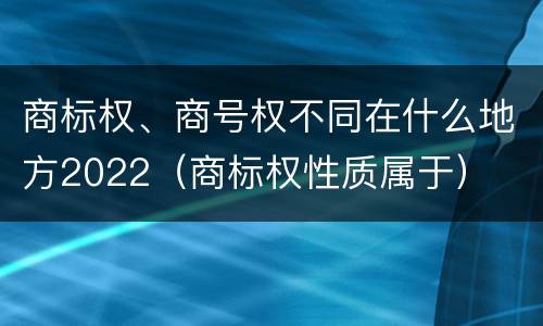 商标权、商号权不同在什么地方2022（商标权性质属于）