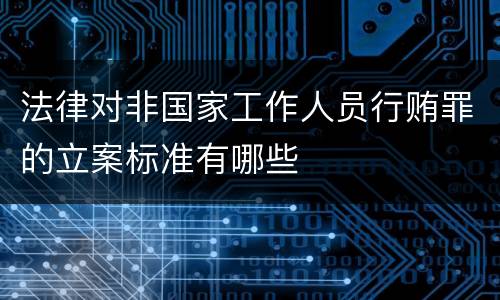 法律对非国家工作人员行贿罪的立案标准有哪些