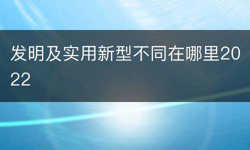 发明及实用新型不同在哪里2022