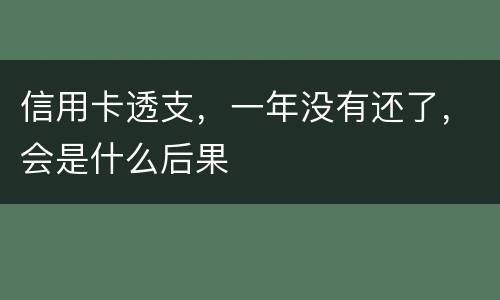 信用卡透支，一年没有还了，会是什么后果