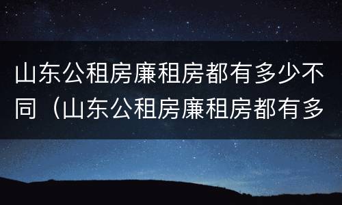 山东公租房廉租房都有多少不同（山东公租房廉租房都有多少不同的房子）