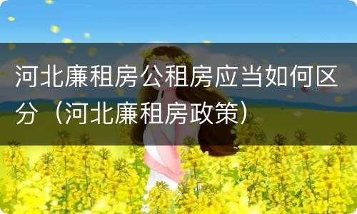 河北廉租房公租房应当如何区分（河北廉租房政策）