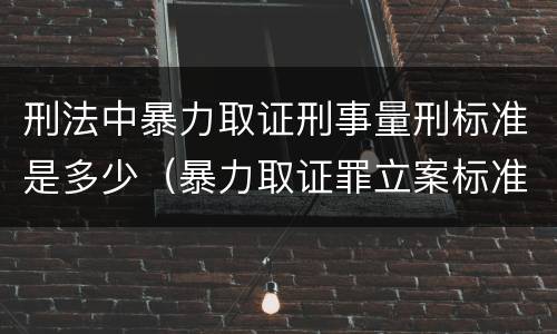 刑法中暴力取证刑事量刑标准是多少（暴力取证罪立案标准）