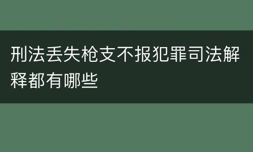 刑法丢失枪支不报犯罪司法解释都有哪些