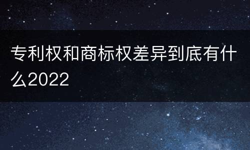 专利权和商标权差异到底有什么2022