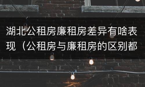 湖北公租房廉租房差异有啥表现（公租房与廉租房的区别都在此,别再搞错了!）