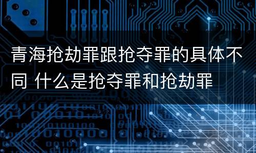 青海抢劫罪跟抢夺罪的具体不同 什么是抢夺罪和抢劫罪